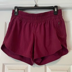 LULULEMON maroon shorts- size 10 used , great condition